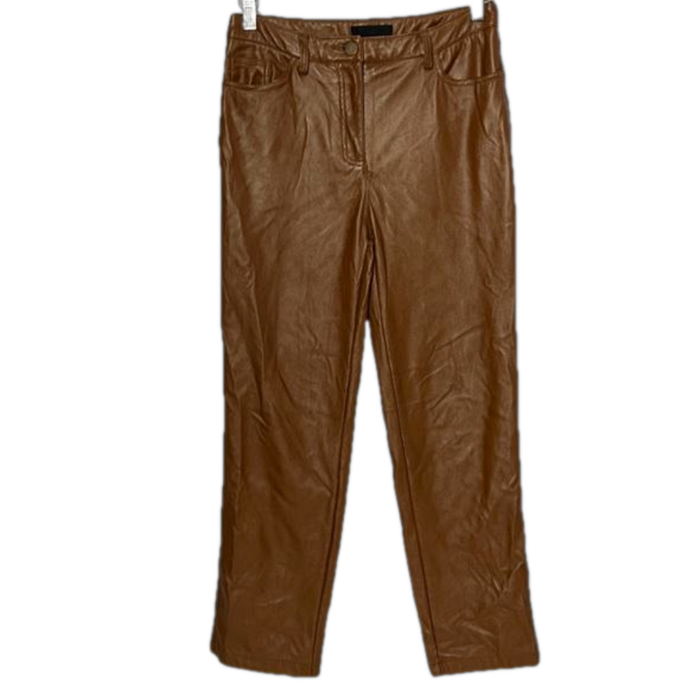 Maison Cinqcent Vegan Leather Straight Leg Pants